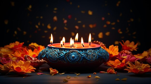 decoratieve diyas voor diwali-achtergrond