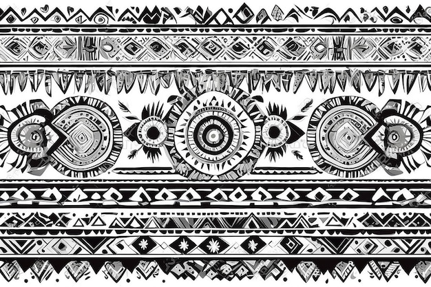 Foto decoratieve elementen geïsoleerd op witte achtergrond etnische achtergrond azteekse geometrische ornamenten