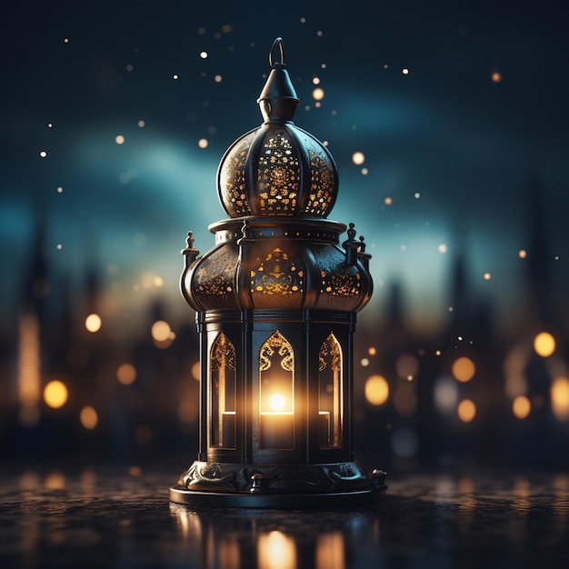 Decoratieve hanglantaarns ramadan kareem happy eid festival lampen achtergrond