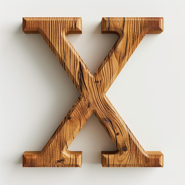 Foto decoratieve houten letter x op witte achtergrond