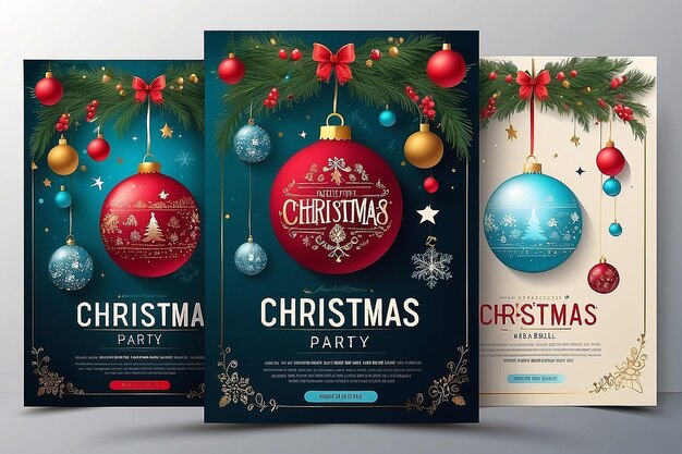 decoratieve kerstfeest flyer met creatieve xmas bal