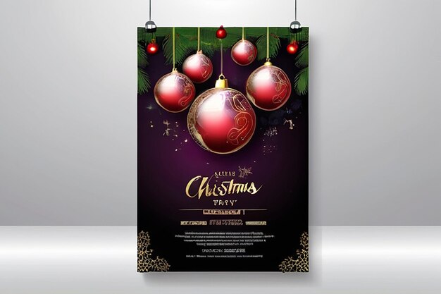 decoratieve kerstfeest flyer met creatieve xmas bal