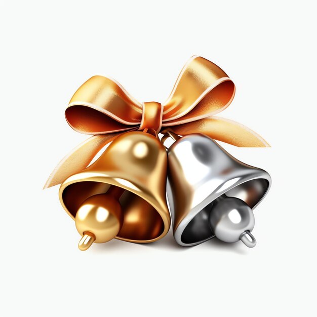 Decoratieve kerstversiering met kerstgouden klokken of jingle bells Kerstversiering