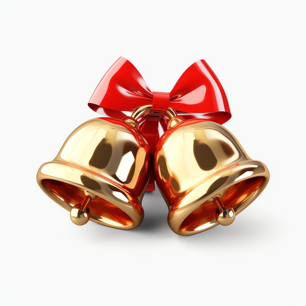 Foto decoratieve kerstversiering met kerstgouden klokken of jingle bells kerstversiering