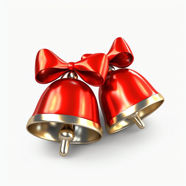 Foto decoratieve kerstversiering met kerstgouden klokken of jingle bells kerstversiering