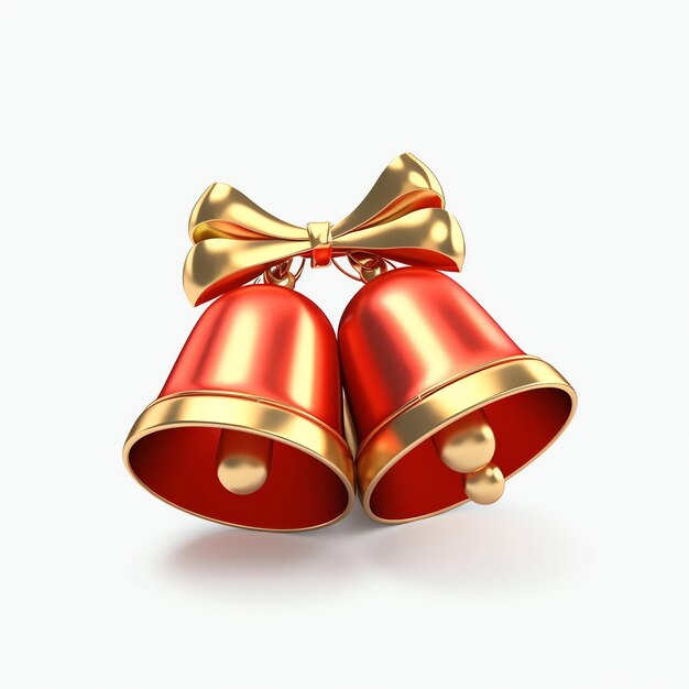 Foto decoratieve kerstversiering met kerstgouden klokken of jingle bells kerstversiering