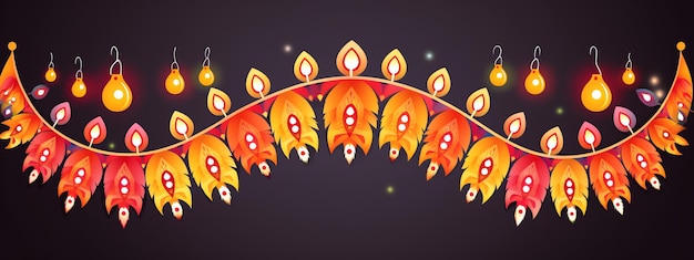 Decoratieve toran deuropening hangende diwali banner