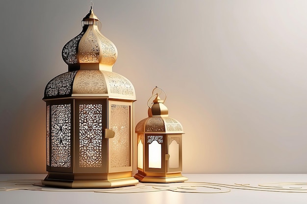 Decoratieve voorwerpen in de islam Vector ornamenten voor de maand Ramadan of Eid al-Fitr