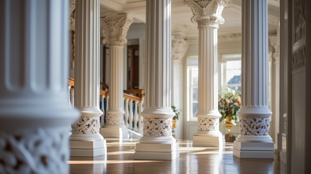 Foto decoratieve zuilen in een elegant herenhuis