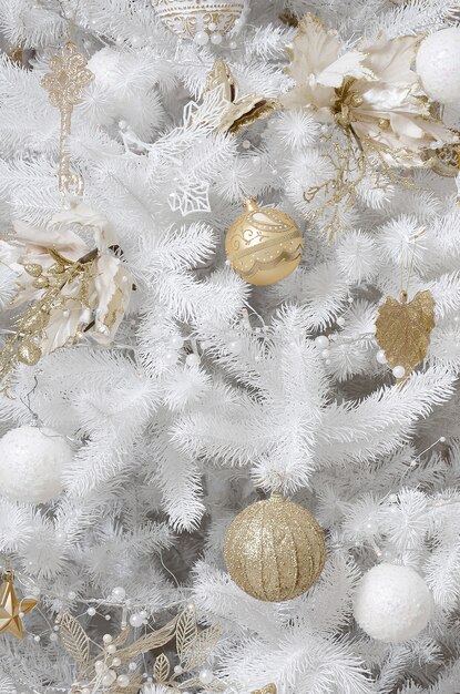 Decorating Christmas tree close up