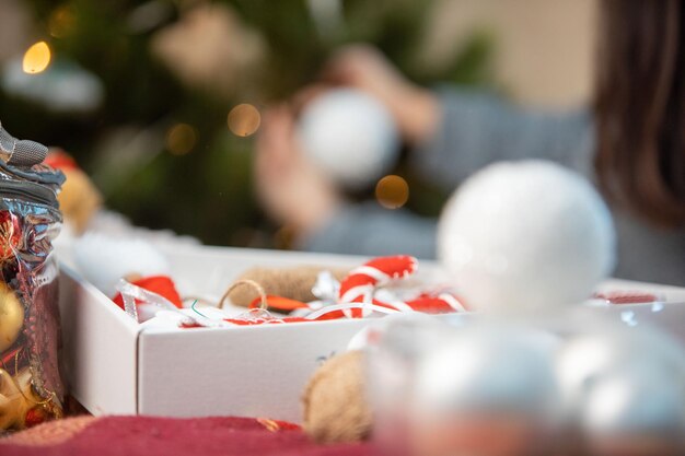 Decorating christmas tree inside