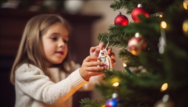 Photo decorating the christmas tree