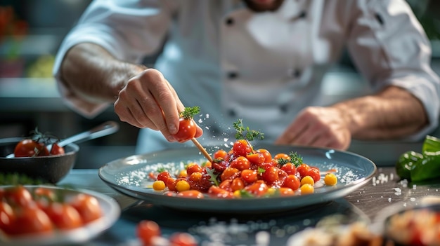 Photo decorating special dishes chef