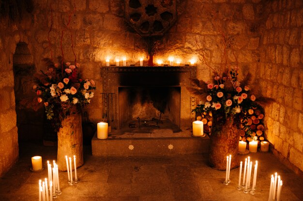 Decoration of the banquet hall on the wedding day