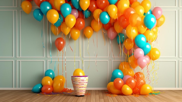 Decoration birthday balloon colorful template