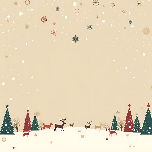 Декорационная карточка Рождественская сцена с пустым местом для текста вашего сообщения