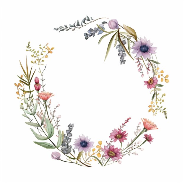 decoration flower circle on white background