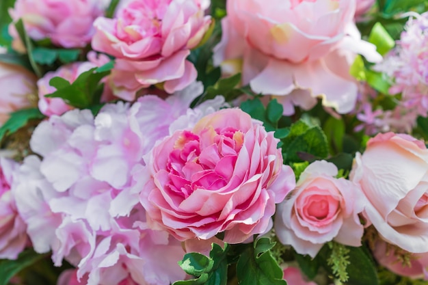 Decoration flower fabric , pink rose