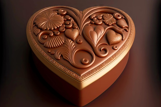 Decoration in form of valentine's day chocolate heart shaped candy box
