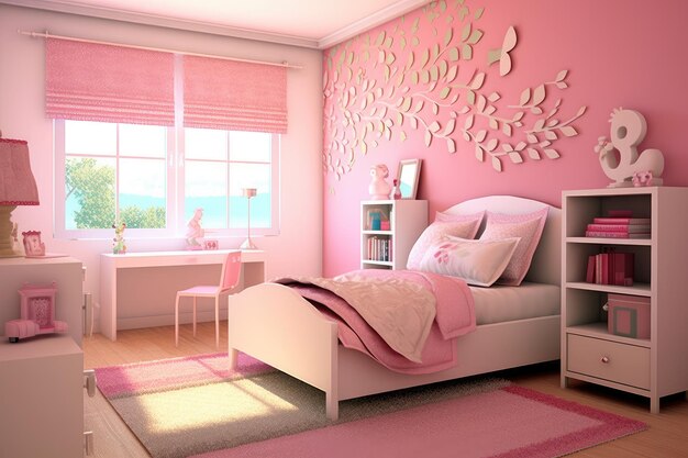女の子の寝室の装飾のインスピレーションのアイデア