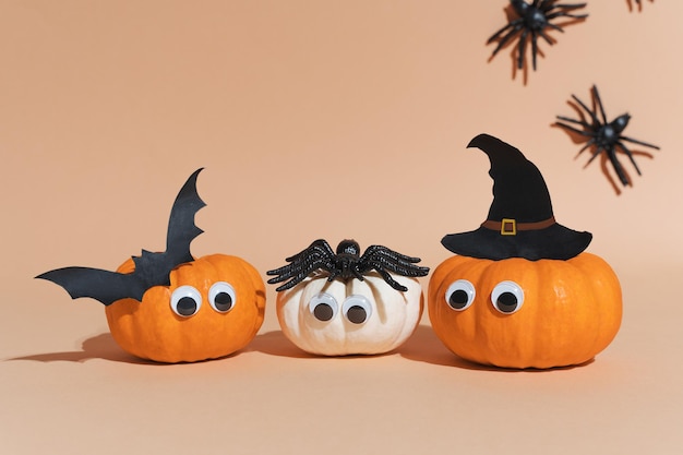 Premium Photo | Decoration for halloween party cute pumpkin heads ...