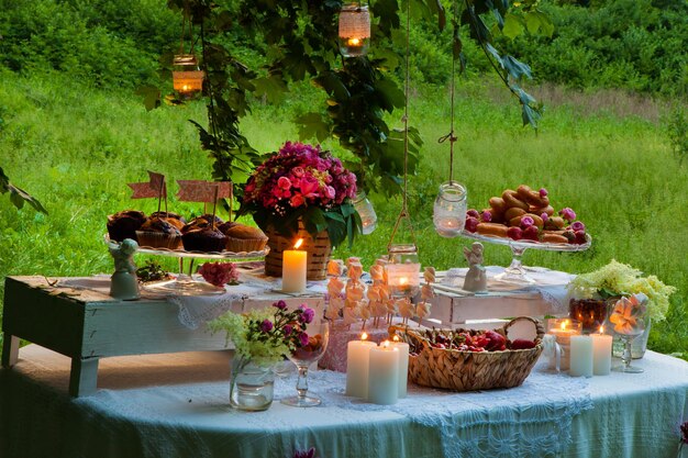 decoration for the wedding in the middle of nature