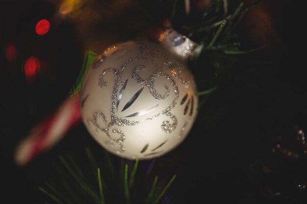 Decorations on christmas tree