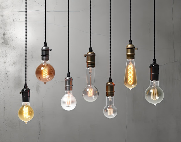 Photo decorative antique edison style filament light bulbs