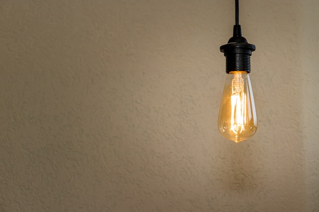 Decorative antique light bulb in a local restaurant