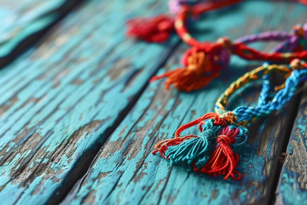 Decorative background with friendship bracelets