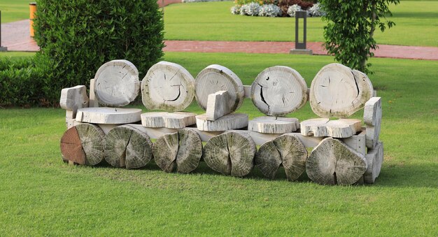 decorative bench in summer resort hotel