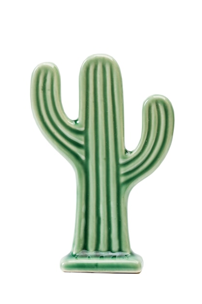 Decorative ceramic cactus on a white background