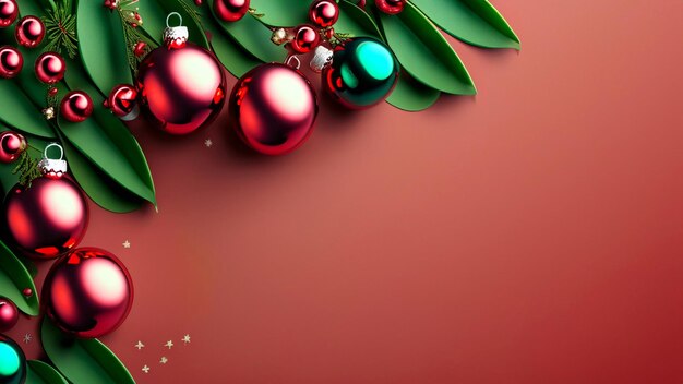 Decorative Christmas background with natural elements