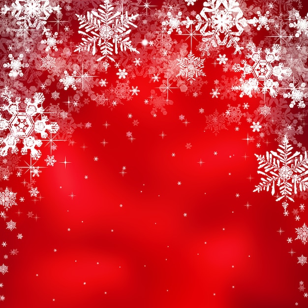 Photo decorative christmas background with star lights and snowflakes