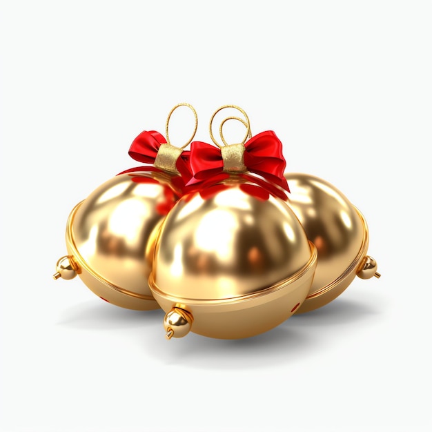 Decorative christmas ornament with christmas golden bells or jingle bells christmas decoration