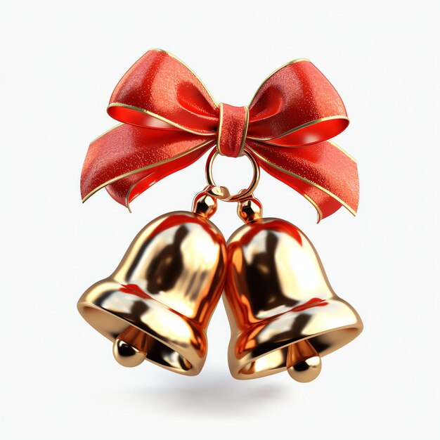 Decorative christmas ornament with christmas golden bells or jingle bells Christmas decoration