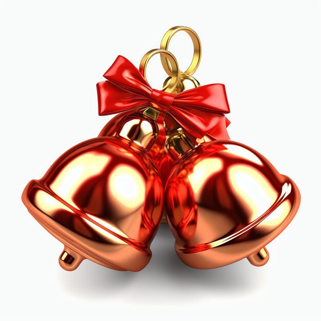 Фото Декоративные рождественские украшения с рождественскими золотыми колоколами или колоколами рождественские украшения
