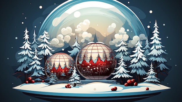 装飾的なクリスマス雪だるまのベクトル図
