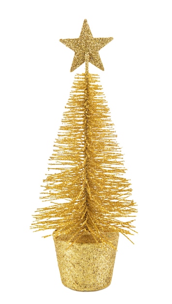 Foto albero di natale decorativo isolato su bianco