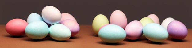Decorative Easter eggs as a background Space for text banner concept for spring holiday easter Happy easter colorful