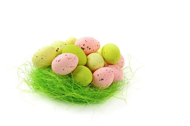 Decorative easter nest with eggs