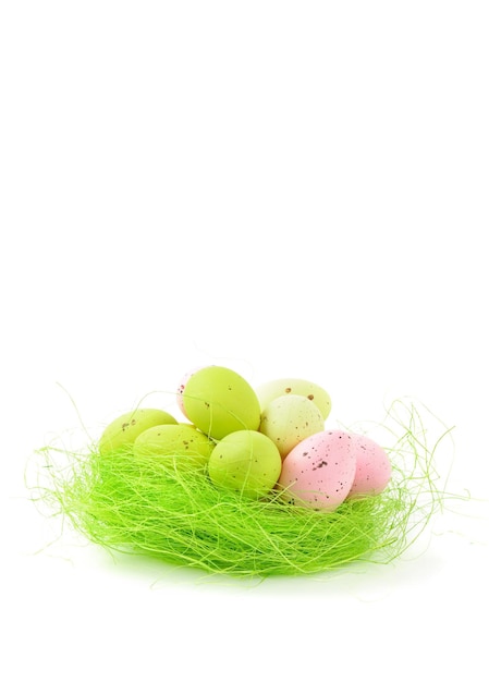 Decorative easter nest with eggs