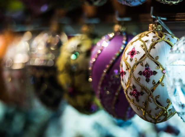 Decorative egg toys at market