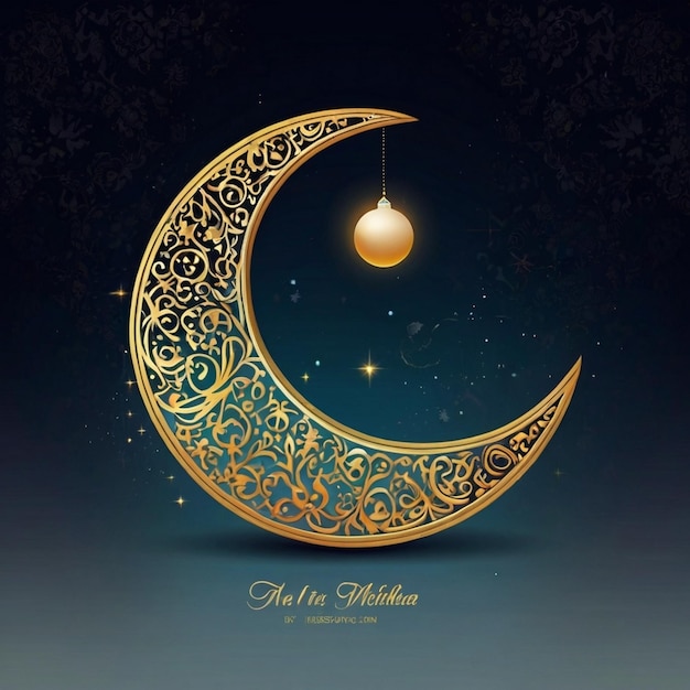 Decorative Eid moon for holy festival background