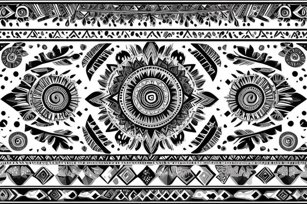 Decorative elements isolated on white background Ethnic background Aztec geometric ornament