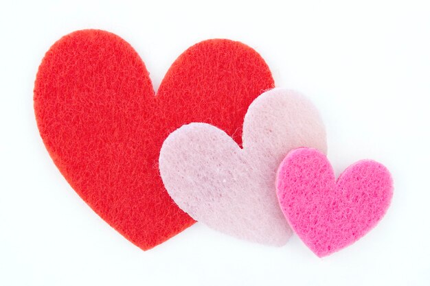 decorative fabric hearts, symbol of love, Valentine's day concept