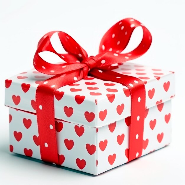Декоративная подарочная коробка, изолированная на белом фоне Декорация праздников День святого Валентина День матери