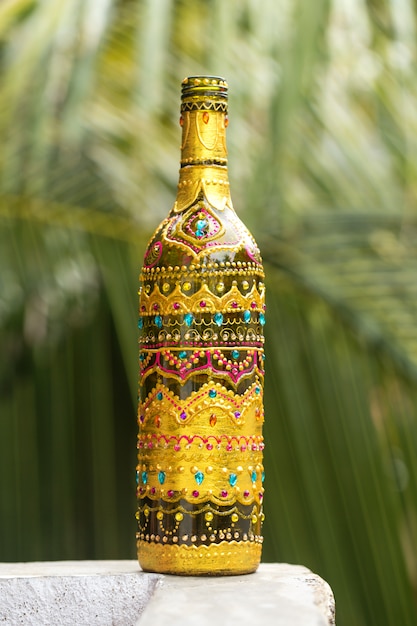 Decorative glass bottle