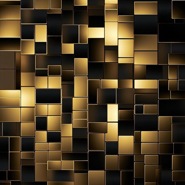 Photo decorative gold mesh squares background of a square pattern in the style of light and black