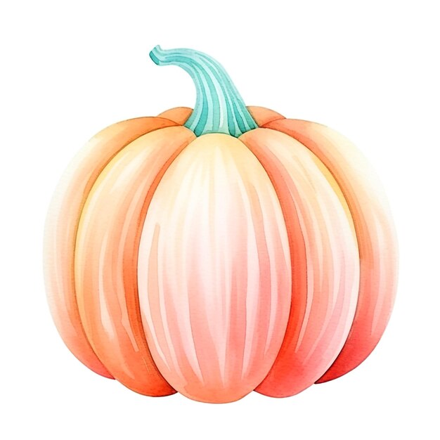 Decorative gold pumpkin Halloween decor on a white background